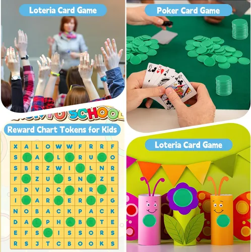 Miniatura 7 de Coopay 1000 fichas de bingo de 1 pulgada a granel, marcadores de bingo para práctica de matemáticas, contadores de aprendizaje de plástico, discos