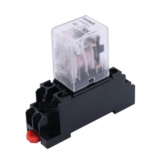 Miniatura 4 de mxuteuk 2 unidades AC12V AC24V AC110V AC220V DC12V DC24V (puedes elegir) LED Indicador Electromagnético Bobina Relé de alimentación DPDT, con base