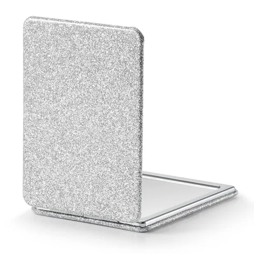 Miniatura 36 de Omiro - Espejo compacto, cuero PU clásico. Ampliación 1x/3x, ultra portátil para el bolsillo, ideal para bolsos y viajes (negro)