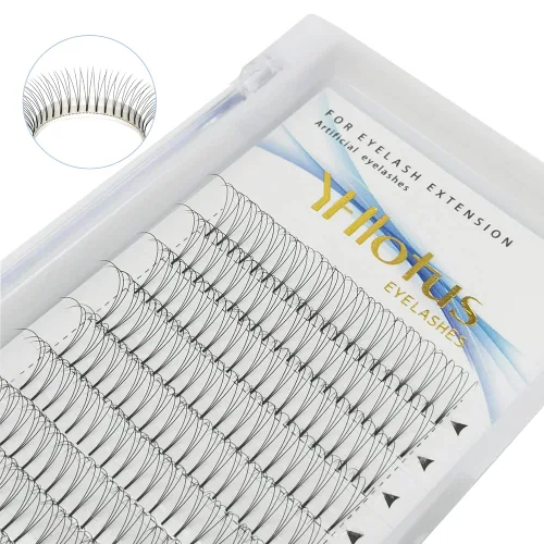 Extensiones de pestañas postizas en abanico 3D, 4D, 5D, 6D, 7D, 8D, grosor de 0.07 C/D, rizos naturales, raíces cortas, abanicos de extensiones de