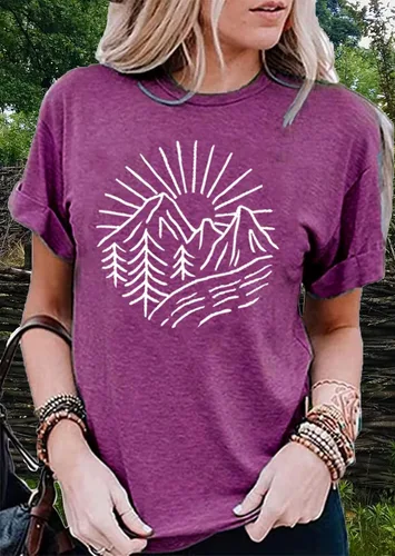 Miniatura 37 de Camisetas sin mangas de senderismo y montaña para mujer, divertidas camisetas de entrenamiento con gráficos de pino y amanecer, camisetas de verano