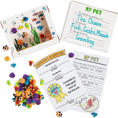 Miniatura 4 de Fun Express Colorea tu propio hábitat oceánico para mascotas con certificados de adopción, suministros escolares bíblicos para vacaciones VBS, 12