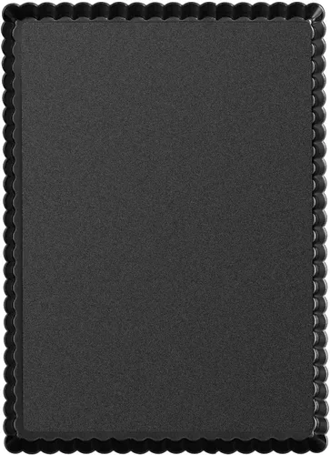 IELEK Moldes rectangulares para tartas de quiche de flan con parte inferior extraíble de liberación acanalada, 12.8 x 8.5 pulgadas