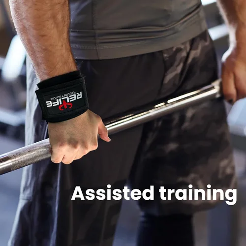 Miniatura 7 de RELIFE REBUILD YOUR LIFE Ganchos de levantamiento para hombres y mujeres (par), correas para dominadas, agarres de muñeca Gym Reapers