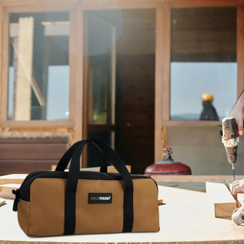 Miniatura 7 de Bolsa de herramientas Melotough de lona con cremallera, bolsa de herramientas portátil de 14 pulgadas, pequeña bolsa de almacenamiento de B & G
