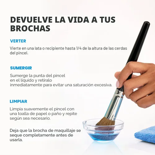 Miniatura 6 de Cinema Secrets Solución limpiadora de brochas de maquillaje de vainilla azul original, limpiador profesional para brochas de maquillaje, fórmula