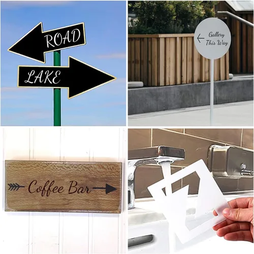 Miniatura 4 de Plantillas de letras del alfabeto de 1 pulgada para pintar, paquete de 70 plantillas de letras y números con letreros para pintar sobre madera