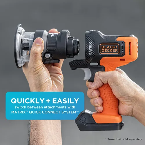 Miniatura 3 de BLACK+DECKER Accesorio de enrutador de matriz para taladro inalámbrico con accesorio de herramienta oscilante de matriz (BDCMTR y BDCMTO)