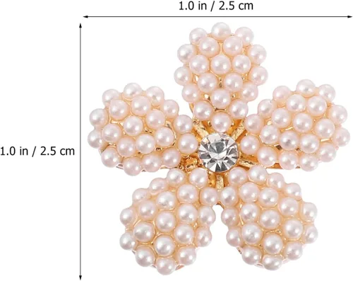 Miniatura 9 de EXCEART 10 piezas de accesorios con forma de flor de perla, dijes de horquilla para palos de pelo, horquillas para ropa, adornos hechos a mano