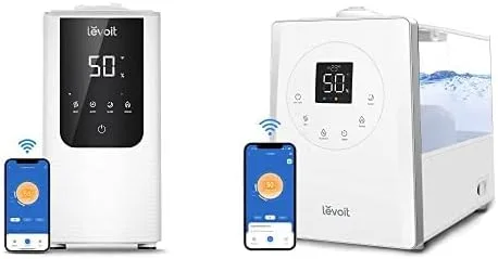 LEVOIT OasisMist Humidificadores inteligentes de niebla fría y cálida para dormitorio y humidificadores LEVOIT para dormitorio, habitación grande y