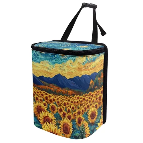 Miniatura 10 de Basurero para automóvil con tapa, bolsa de basura para colgar del automóvil, a prueba de fugas, portátil, papelera, sedán, accesorios