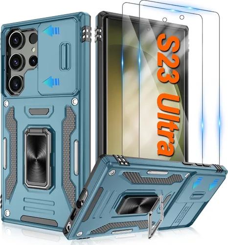 Miniatura 12 de Atump Funda para Motorola Moto G Play 2024 (4G) con [paquete de 2] protector de pantalla HD y cubierta para cámara deslizante, soporte de anillo