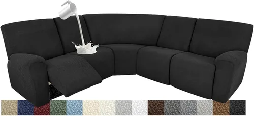 Miniatura 40 de Fundas impermeables de sofá reclinable modular para sofás reclinables, lavable en forma de L, para perros, fundas elásticas para sofá reclinable