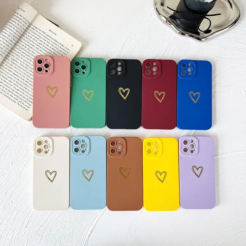 Miniatura 6 de Yeddabox Funda compatible con iPhone 12 Pro Max para mujer, funda bronceadora de lujo con forma de corazón, bonita funda de TPU suave a prueba