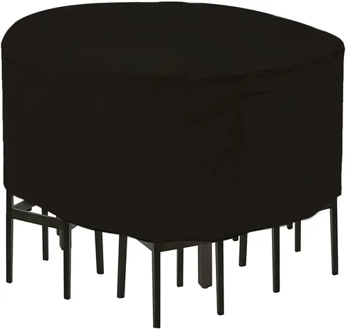 Juego de mesa y silla redonda de 94 pulgadas de alto, resistente al agua, para exteriores, 94 pulgadas de diámetro x 45 pulgadas de alto, color