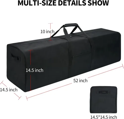Miniatura 4 de Bolsa de viaje extra grande para equipo deportivo con cremalleras bloqueables de 2 vías, Negro
