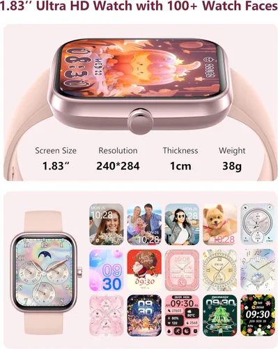 Miniatura 6 de Reloj inteligente, reloj inteligente de 1.732 pulgadas para responder a llamadas, Alexa 1.83 pulgadas, reloj de fitness impermeable IP68