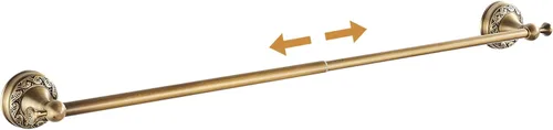 Miniatura 17 de Soporte de Toalla Plegable Montado en Pared para Baño, 4 Barras de Toalla con Patrón de Latón Antiguo Tallado, Bronce Cepillado