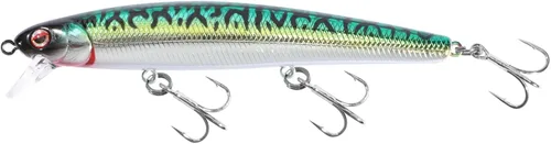 LITTMA Señuelos de pesca de surf de California Señuelos de pesca de agua salada Jerkbait Crankbait Surf Minnow 110 - Sardina metálica Super Glow y