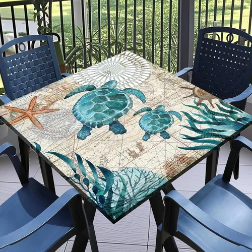 Miniatura 48 de Round Fitted Tablecloth with Elastic Outdoor Table Cover Round Elastic Tablecloths for Tables Waterproof Wipeable Table Cloths for