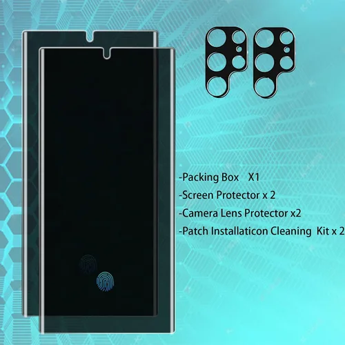 Miniatura 7 de 2 protectores de pantalla de TPU de privacidad (no vidrio templado) para Samsung Galaxy S22 Ultra 5G + 2 protectores de lente de cámara, película