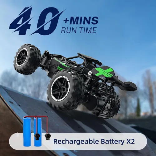 Miniatura 4 de ACAMMZAR Coche de Control Remoto, Coches RC de Alta Velocidad 1:18 para Niños, Camión RC Monstruo Todo Terreno de 20KM/H con Luces Juguetes