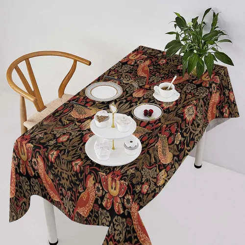 Miniatura 67 de Mantel de Mesa William Morris, Diseño Original William Morris Rústico de Granja Familiar con Estampado Étnico Mínimo para Decoración de Fiesta