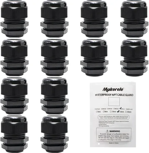 Miniatura 22 de MAKERELE NPT de 1" Conector de Glándula de Cable Agarre de Cordón Protectores de Alambre de Nylon Plástico Impermeables