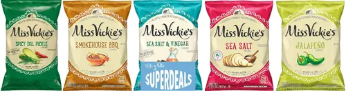 Miniatura 3 de Papas Fritas Cocidas en Caldero de Miss Vickie's Paquete de Valor Empaquetado por SUPERDEALS Bolsa de 1.375 Oz Paquete de Variedad Supremo de 5