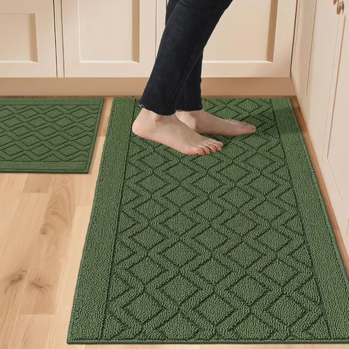 Miniatura 21 de COSY HOMEER Tapete de cocina antideslizantes, absorbentes para el piso, alfombra de cocina lavable, tapete de pie para fregadero, alfombra de Beige