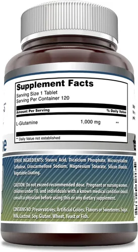 Miniatura 3 de Amazing Formulas L - Tabletas de glutamina de 1000 mg Suplemento de aminoácidos para hombres y mujeres Sin OMG Sin gluten Fabricado