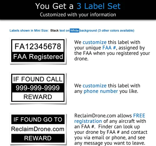 Miniatura 6 de Mavic Air - Paquete de identificación de drones de la FAA - Etiquetas (3 juegos de 3) + tarjeta de identificación de registro FAA UAS para pilotos