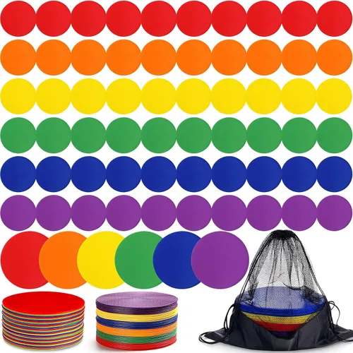 Marcadores de punto de piso de TPE Tinideya para gimnasio, puntos planos antideslizantes, marcador de punto de baile para deportes de gimnasio,