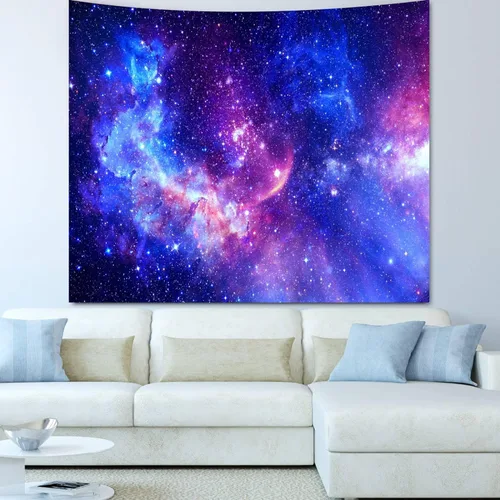 Miniatura 4 de Tapiz de galaxia con luz negra para dormitorio, espacio estético, cielo estrellado, estrellas, universo, telón de fondo, póster de luz negra