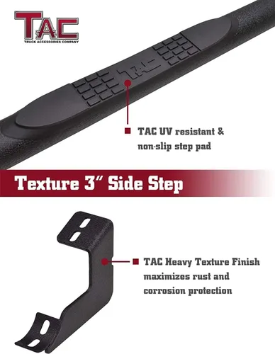 Miniatura 6 de TAC - Estribos laterales compatibles con Jeep Wrangler JL 2018-2025 de 4 puertas Wrangler JL 4xe 2021-2025 SUV de 3 pulgadas con textura, barras