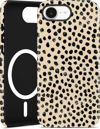Miniatura 10 de Jusy Compatible con MagSafe Brown Tortoise Shell Print Phone Case para iPhone 7/8/SE, funda protectora magnética de lujo de TPU suave