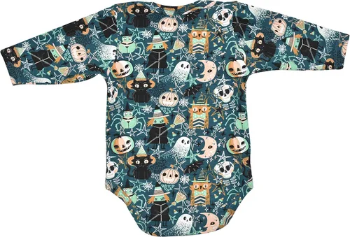 Miniatura 2 de Unique Baby Mameluco unisex con diseño de búho de Halloween y calabazas, Morado