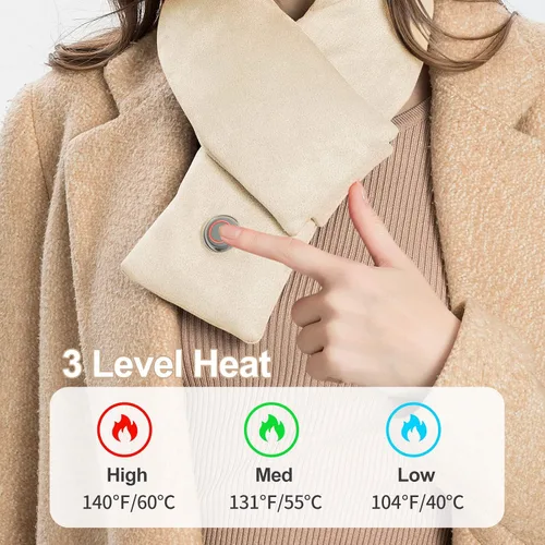 Miniatura 4 de ASLDOIWEH Heated Scarf for Women & Men Christmas Gifts, Electric Heating Scarf with 4000 mAh Power Bank, Neck Heating Pad for Neck Pain, USB