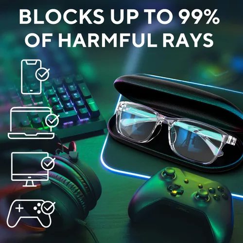 Miniatura 5 de Elegantes lentes de bloqueo de luz azul para mujeres y hombres, ayudan a reducir el deslumbramiento y la fatiga ocular digital de computadoras