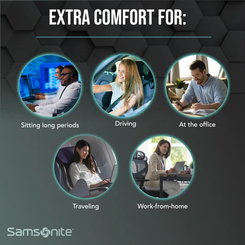 Miniatura 8 de Samsonite Cojín de asiento de espuma viscoelástica, cojín ergonómico para silla de oficina, almohadilla de presión de coxis, soporte de coxis