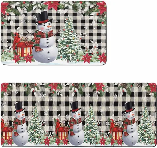 Tapete de baño de muñeco de nieve de Navidad para bañera, antideslizante, de secado rápido y absorbente, de tierra de diatomeas, tapete de cocina,