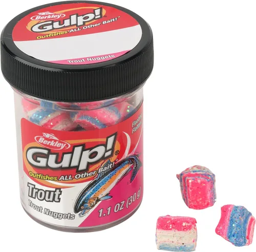 Miniatura 4 de Berkley Gulp! Trout Nuggets Dough Bait, Scented and Flavored Soft Bait for Freshwater Fishing, Designed to Attract Trout, High Visibility chunky