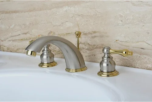 Miniatura 2 de Kingston Brass KB979AL - Grifo victoriano de baño extendido, centro ajustable de 8 pulgadas, níquel cepillado/latón pulido brushed nickel/polished