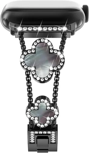 Miniatura 26 de NewWays for Apple Watch Band Series 11 10 46mm 42mm Series 9/8/7 41mm 45mm Series 6/5/4 40mm 44mm Series 3 42mm 38mm Women, Sparkling Bling Diamonds