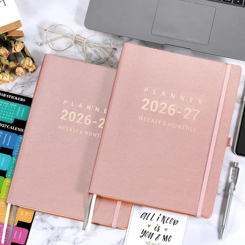 Miniatura 2 de Agenda 2026 – enero 2026 – diciembre 2026, 2026 planificador semanal y mensual, 8.5 x 11 pulgadas, soporte para bolígrafos, calcomanías