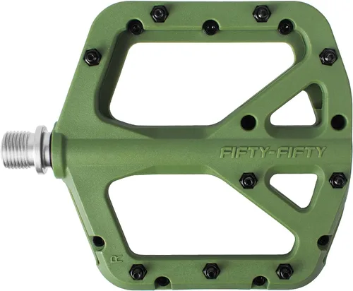 Miniatura 8 de FIFTY-FIFTY Pedales de bicicleta de montaña, compuesto de nailon MTB antideslizante, pedales de bicicleta de 9/16 pulgadas, plataforma plana ligera