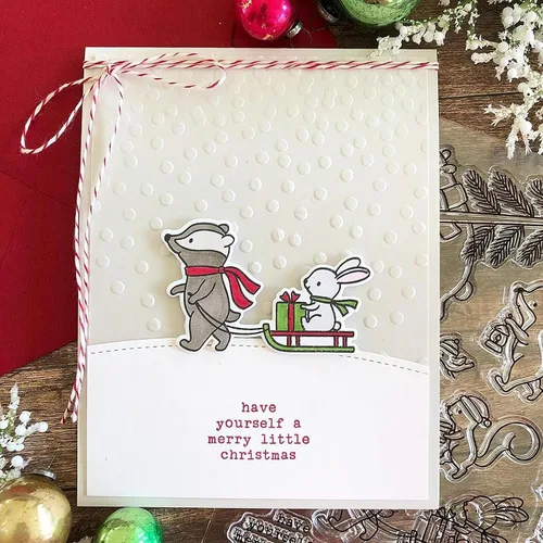 Miniatura 6 de Christmas Greetings - Juego de sellos y troqueles transparentes para hacer tarjetas, plantillas cortadas para álbumes de recortes, álbum de fotos