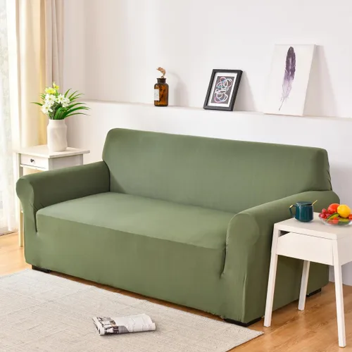 Miniatura 5 de Funda elástica para sofá de color sólido para sofá de 1/2/3/4 plazas, fundas para sofá modular en forma de L, protector de muebles con fundas
