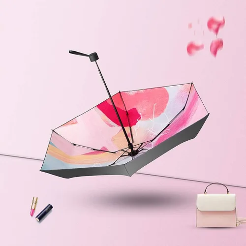 Miniatura 4 de WSZJJ Paraguas plegable de viaje y cierre para protección contra el viento, resistente a la lluvia 99%