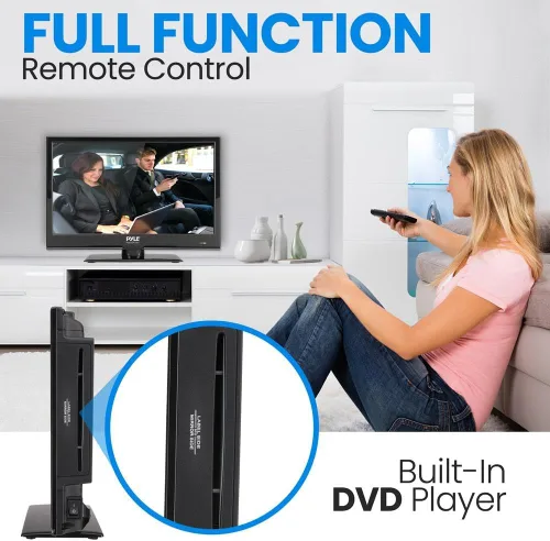Miniatura 4 de Pyle Televisión LED RV de 15.6 pulgadas 1080p - Monitor de pantalla plana delgado FHD pequeño TV con HDMI, RCA, combo de disco multimedia/DVD